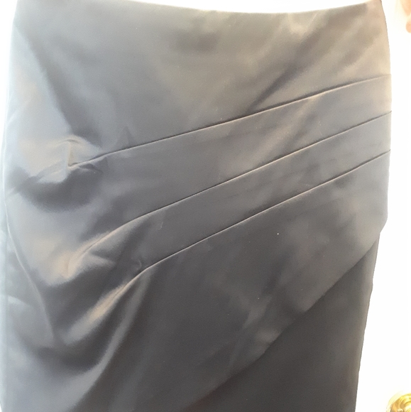 Navy satin skirt suit - Picture 2 of 4